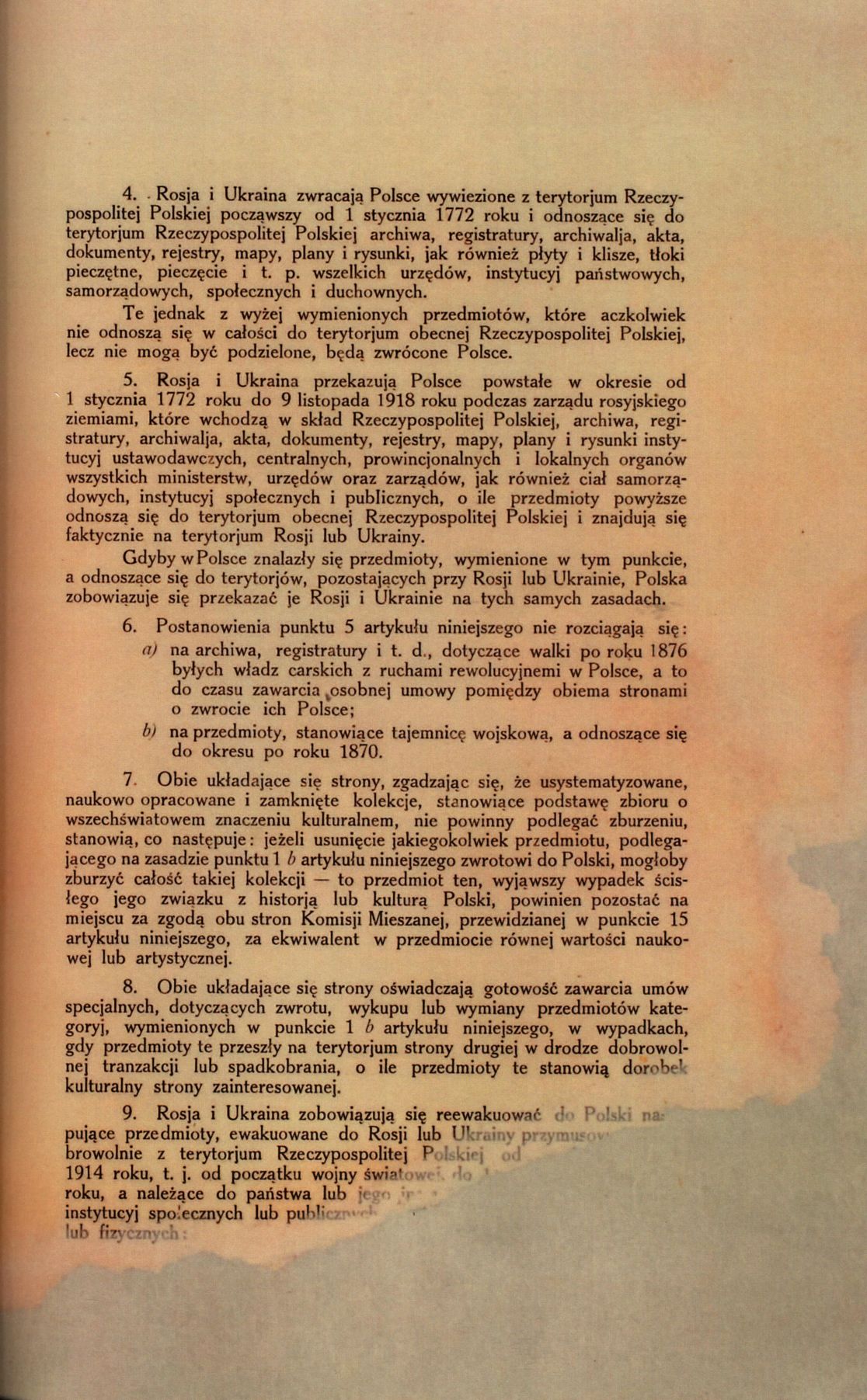 Traktat Pokoju między Polską a Rosją i Ukrainą podpisany w Rydze dnia 18 marca 1921 roku, s. 13, MSZ, sygn. 6739.