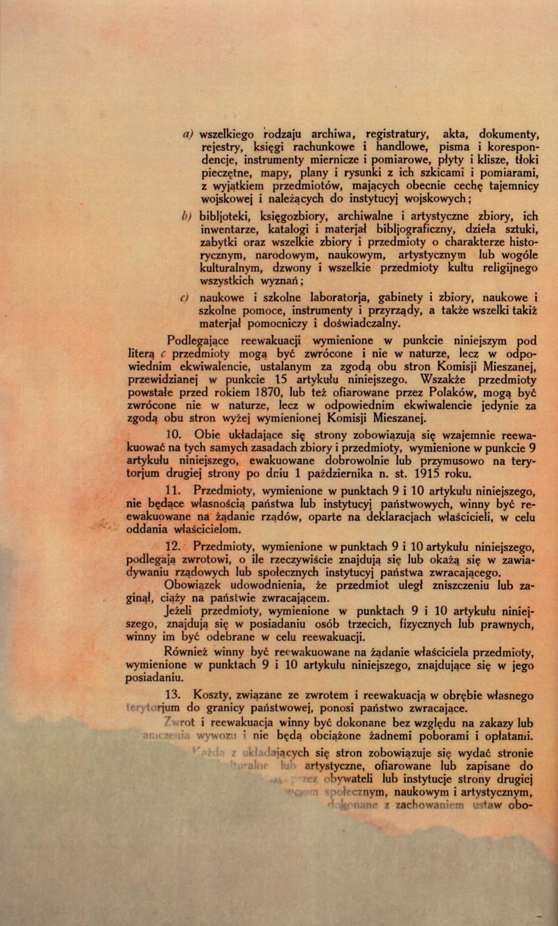 Traktat Pokoju między Polską a Rosją i Ukrainą podpisany w Rydze dnia 18 marca 1921 roku, s. 14, MSZ, sygn. 6739.